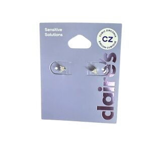 Claire's Silver Cubic Zirconia Stud Earrings